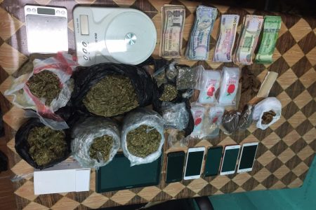 Some of the items seized from the raids this morning. (Guyana Police Force Photo)