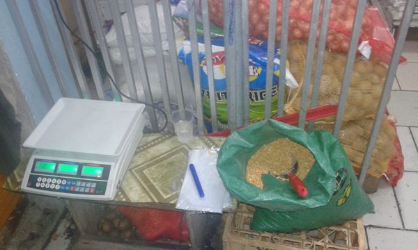 The “unsanitary” packaging area at the East Coast Supermarket where expired items and products with tampered expiry dates were found.