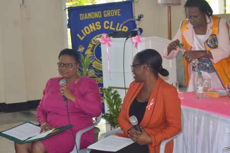 Minister Volda Lawrence (left) and a staffer during the role-play.