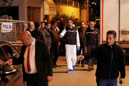 Turkish police leave Saudi consulate in Istanbul after nine hours (Reuters photo)
