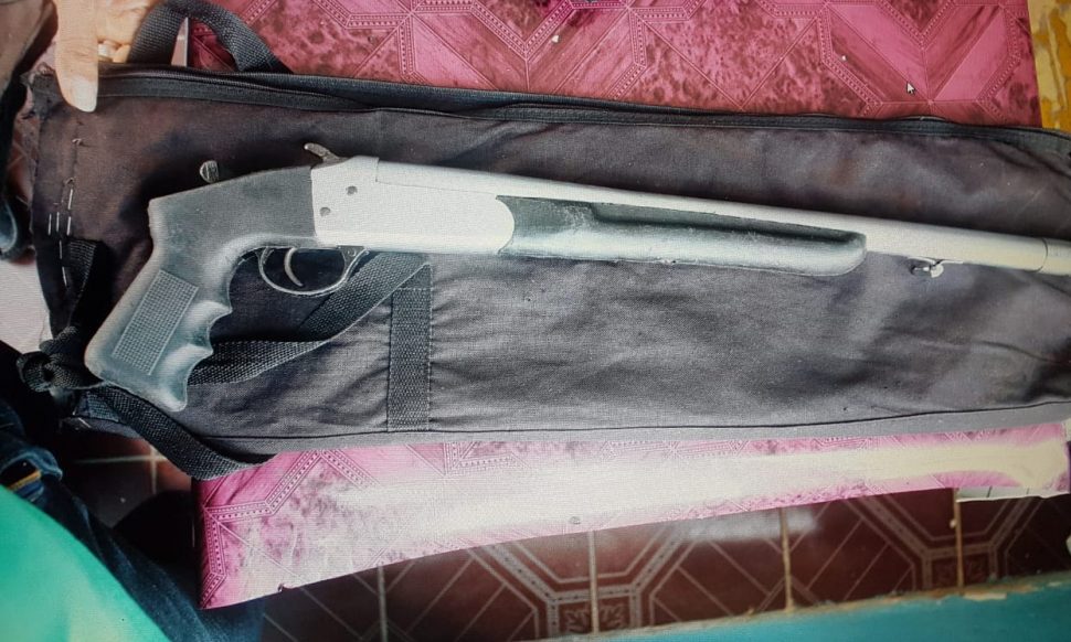 The unlicensed 12-gauge shotgun that was discovered concealed in the bow