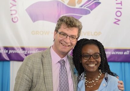 British High Commissioner, Greg Quinn and Founder of Guyana Golden Lives, Marva Langevine