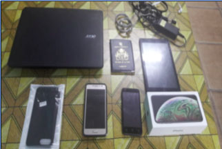 Some of the items retrieved (Police photo)