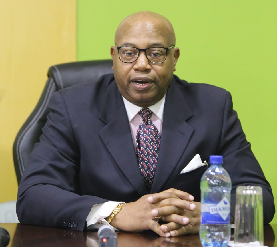 Chief Executive Officer (CEO) of Guyana Airways Corporation Inc. Colin Abrams addressing reporters yesterday