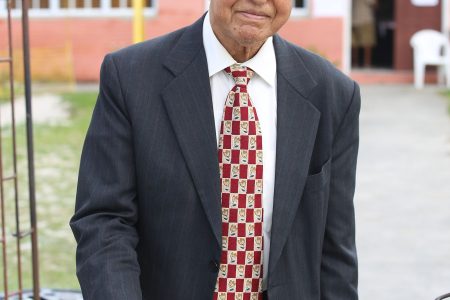 Dr. Yesu Persaud recently after casting his ballot at the Eccles Nursery School. (Terrence Thompson photo) 
