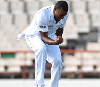 Fast bowler Shannon Gabriel … grabbed four wickets in the final session to stall Bangladesh’s progress. 