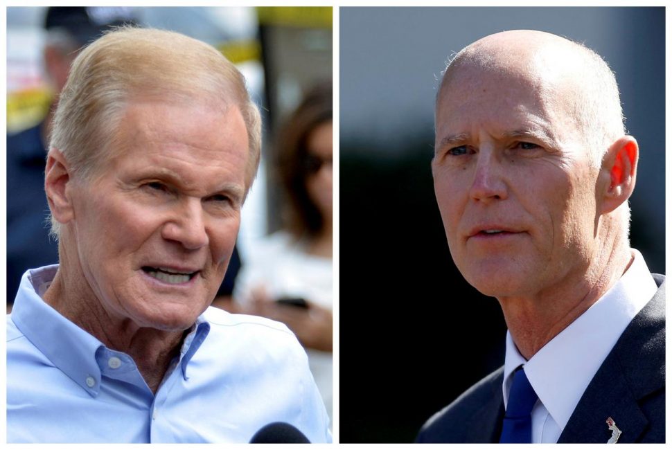 U.S. Senator Bill Nelson (left) and Florida Governor Rick Scott