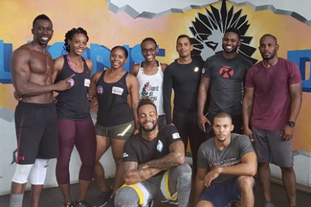 The gladiators who represented the 592 at the Crossfit Paramaribo ThrowDown this past weekend in Suriname pose for a photo.