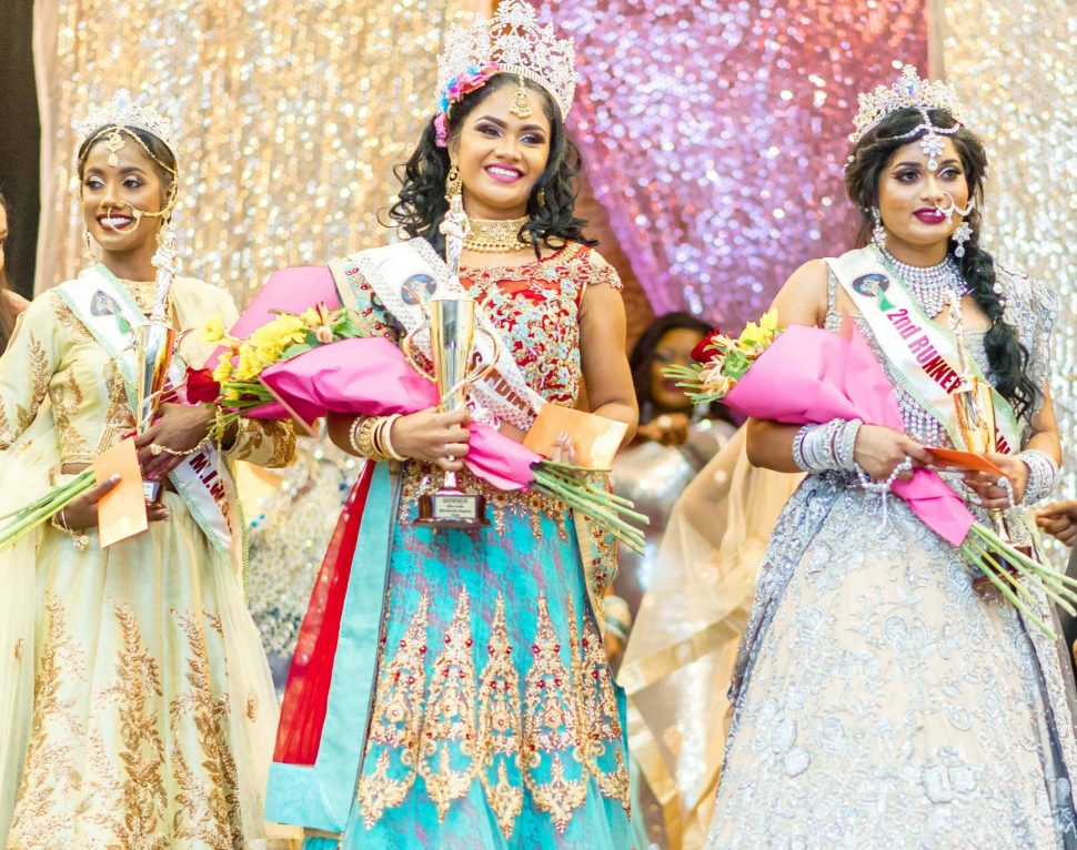 From left 1st Runner Up Maya Persaud, Miss India Guyana 2018 Shoshanna Ramdeen and 2nd Runner up Oma Devi Singh (Photos courtesy of Miss & Mrs India Worldwide Guyana’s Facebook page)