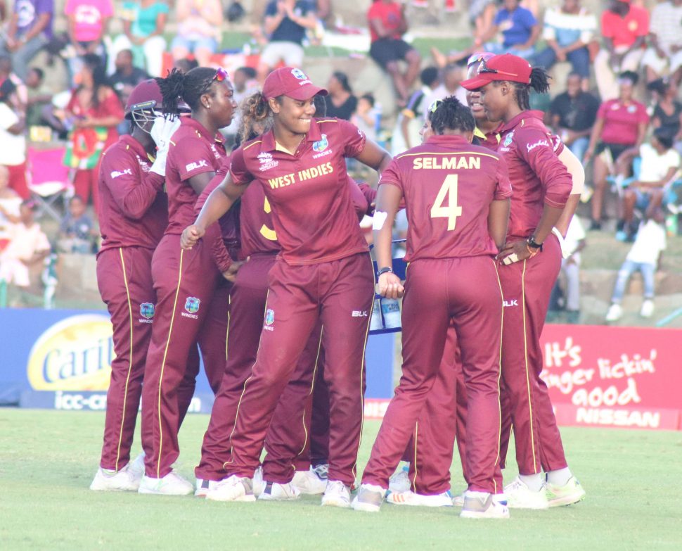 West Indies celebrate a wicket (Romario Samaroo photo)

