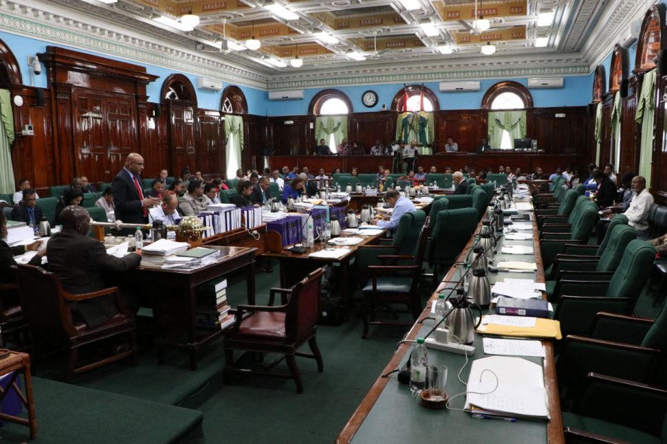 Opposition leader Bharrat Jagdeo during his presentation on the budget yesterday