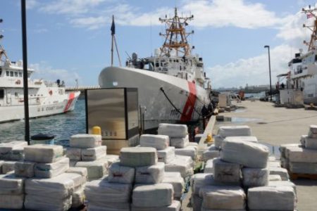 The cocaine that was unloaded from the vessel after the interception (WorkBoat.com photo)
