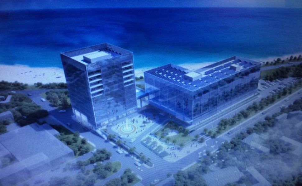 A bird’s eye artist’s impression of the Pegasus Suites and Corporate Centre.
