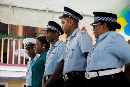 Some of the police officers who were promoted on the spot last Friday. (DPI photo)