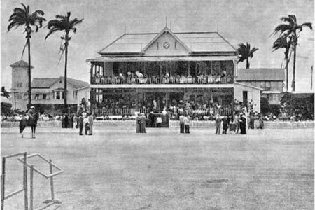 An early undated photo of the Georgetown Cricket Club, Bourda