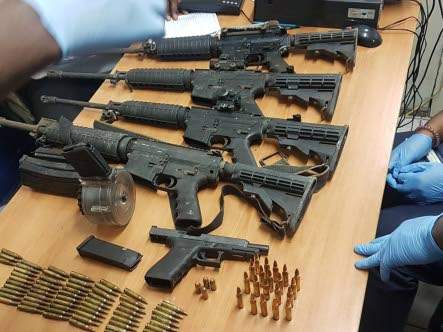jamaica gun seized m16 flanker weapons glock police bust rifles big find four guns violent crimes weapon choice across still