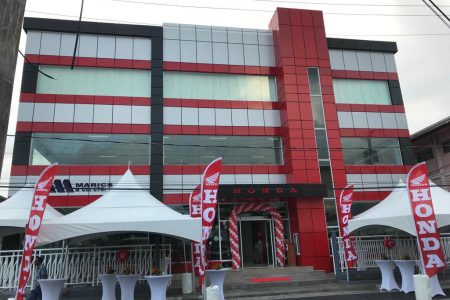 The new Headquarters of Marics and Company and the showroom for Honda Motors and products.