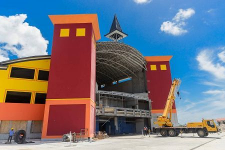 The MovieTowne complex during an earlier stage of its construction