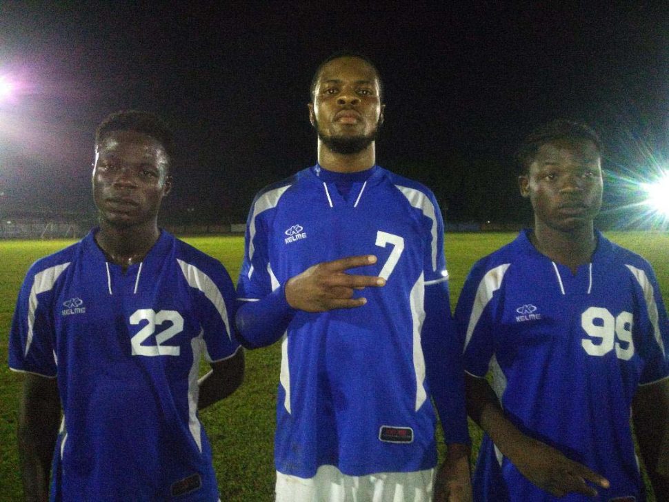 Net-Rockers scorers from left to right-Denzil Pryce, Shane Luckie and Hussain Cumberbatch
