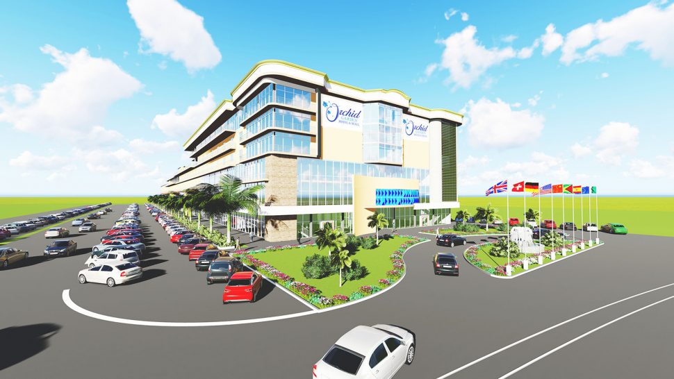 An artist’s impression of the Orchid Garden Hotel and Shopping Mall