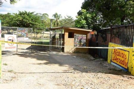 The entrance to the Caymanas River attraction that is said to be the source of fight that has resulted in the killing of six men in three days. 