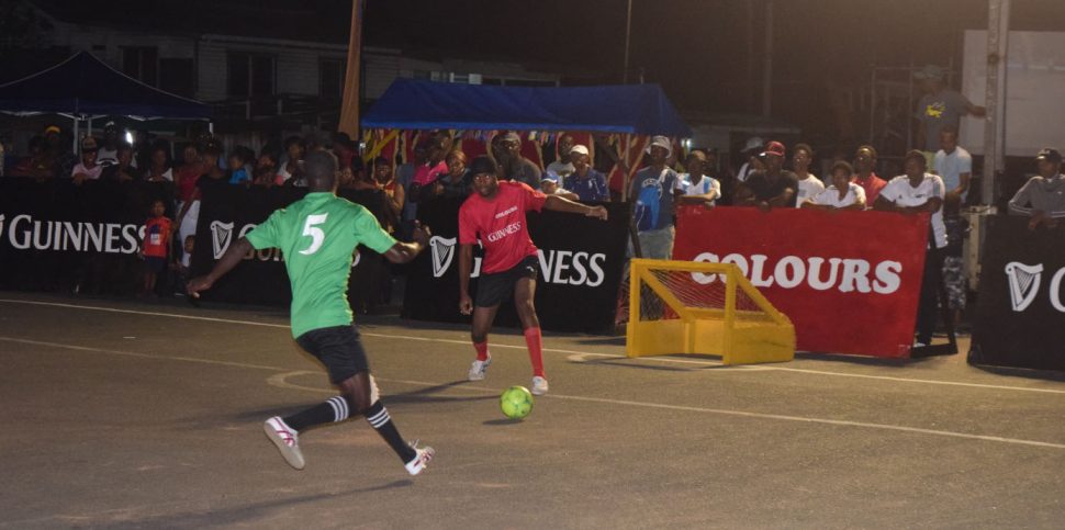 Flashback-Scenes from Boom-Bang (left) and Up-Like-7 on night two in the Guinness ‘Greatest of the Streets’ West Demerara/East Bank Demerara zone at the Pouderoyen tarmac
