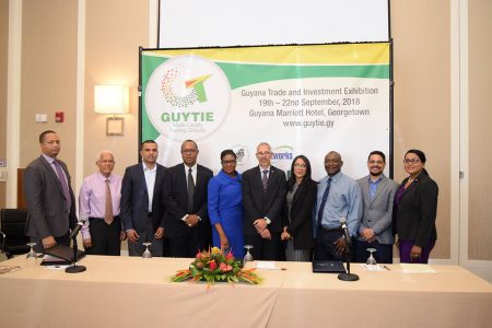 High level public and private sector officials at the launch of last  September’s  Guytie event at the Marriott  Hotel
