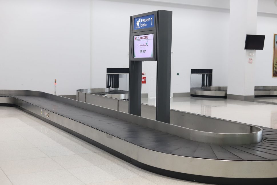 The new conveyor belt in the arrival lounge.