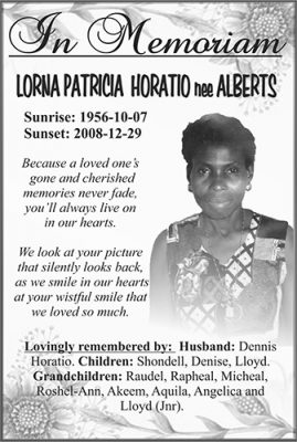 Lorna Patricia Horatio nee Alberts