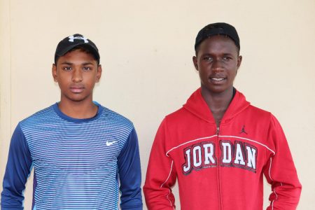 (l-r) Kelvin Umroa and Kevlon Anderson said they benefited from the recent West Indies U19 World Cup training squad camp.
