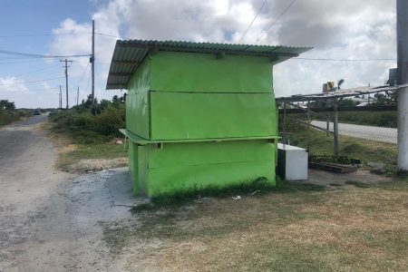 The illegal structure at Sea View, Stewartville, West Coast Demerara, that the residents say plays loud music during the nights.