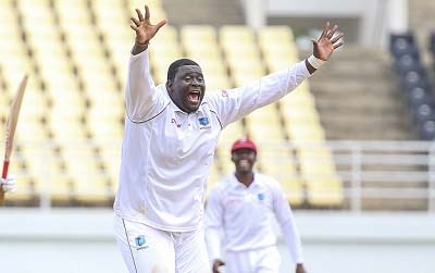 Off-spinner Rahkeem Cornwall … grabbed four wickets.