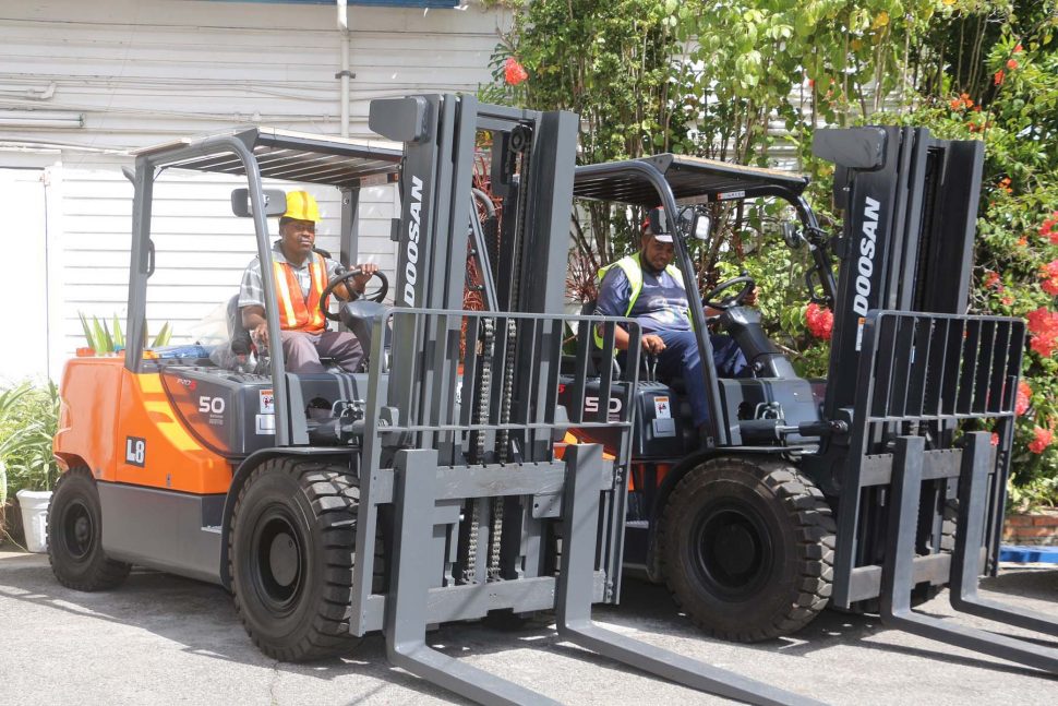 The two fork trucks (GNSC photo)