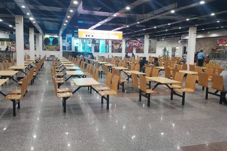 The almost empty food court at the Giftland Mall on Tuesday.
