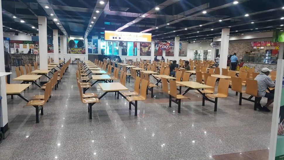 The almost empty food court at the Giftland Mall on Tuesday. 

