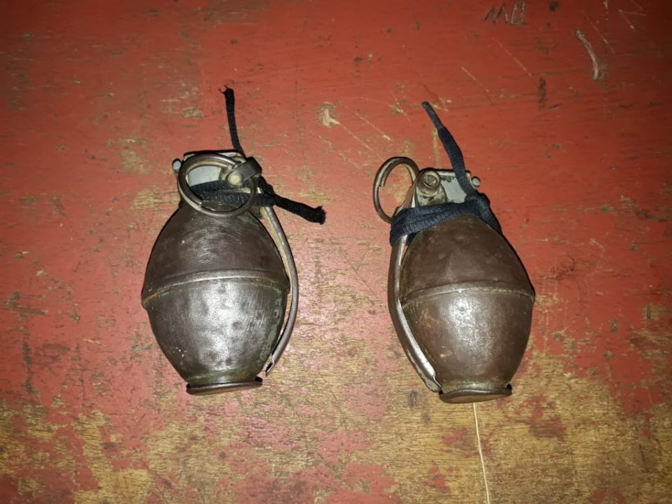 The grenades found (Police photo)