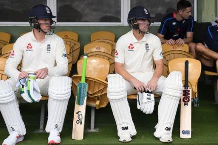 Keaton Jennings (left) has only scored 17 runs in the two warm-up games but opening partner Rory Burns made 103.