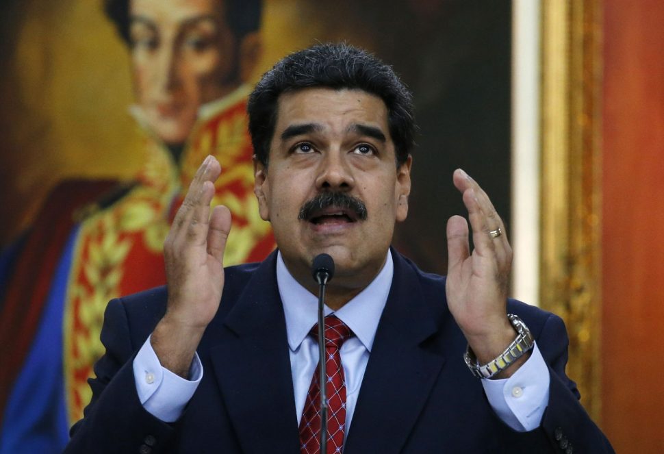 Venezuelan President Nicolas Maduro at a press conference at Miraflores presidential palace in Caracas, Venezuela.