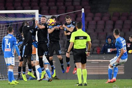 Napoli’s Arkadiusz Milik scores their second goal REUTERS/Alberto Lingria