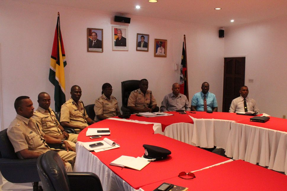 This police photo shows the meeting in progress
