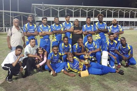Champions at last! Young Warriors Cricket Club claimed the BCB/ Ivan Madray 100-ball titled with a seven-wicket win over Rose Hall Town Gizmos and Gadgets.