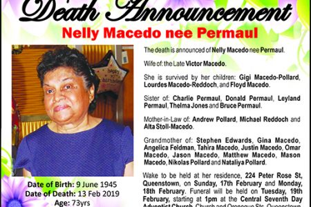 Nelly Macedo nee Permaul