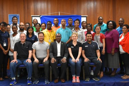Participants in the GFF/FIFA facilitated medicine workshop pose for a photo following the conclusion of the seminar at the GOA headquarters. 