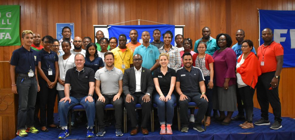 Participants in the GFF/FIFA facilitated medicine workshop pose for a photo following the conclusion of the seminar at the GOA headquarters. 