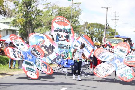 Highlights of the Guyana Police Force’s social work within communities, on display on one of its floats.