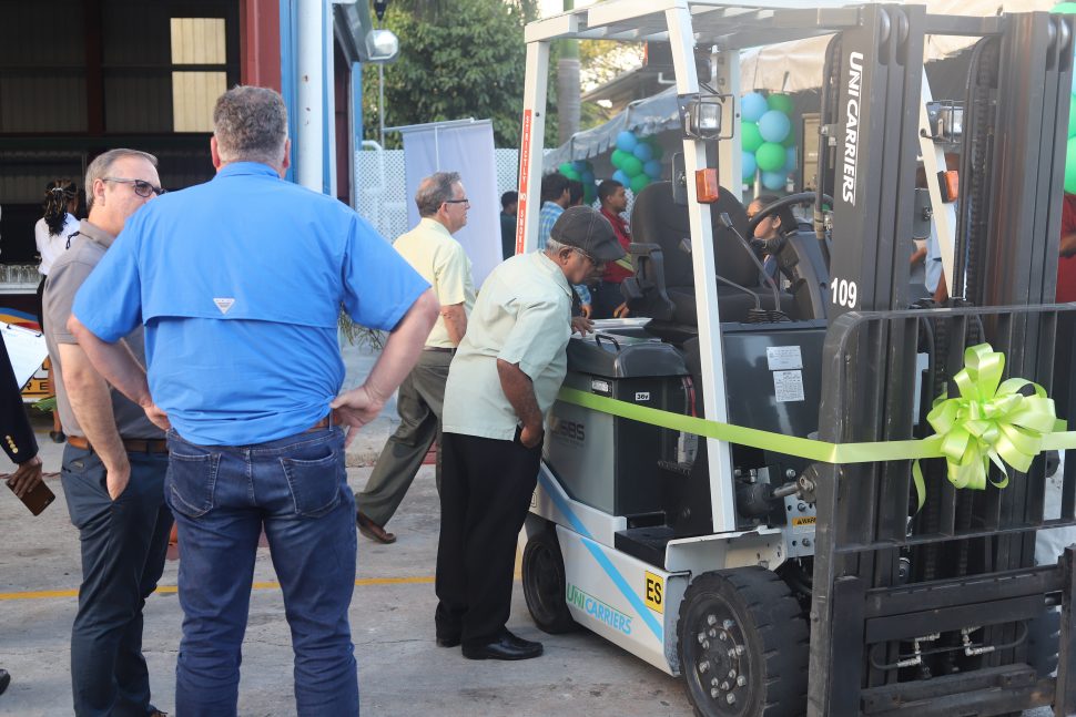 One of the many machines that are now available with the launch of a local Unicarrier dealership yesterday by Banks DIH Limited. (Terrence Thompson photo) 