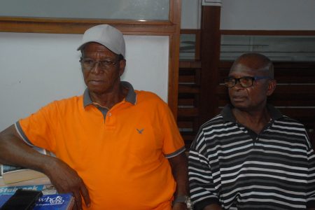 Guyana Bauxite and General Workers Union officials Ivan Leacock and Garfield Brutus.