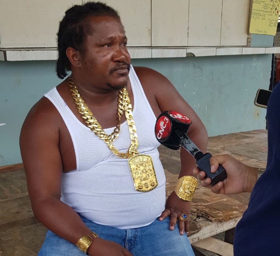 Cedric “Burkie” Burke speaks to GML during an interview near his Sea Lots home after being released by police yesterday.