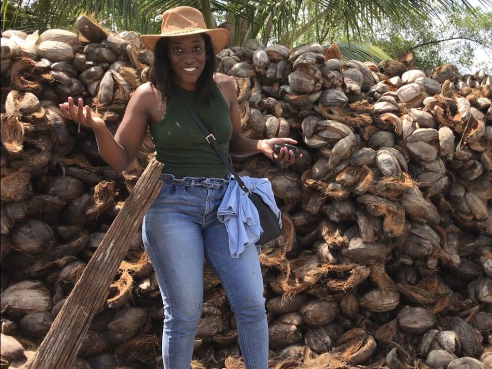 Second generation Guyanese Danielle Hodge living her dream amongst the coconut groves on the Essequibo Coast.