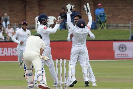Sri Lanka bowlers Suranga Lakmal 4-39, Dhananjaya de Silva 3-36 and Kasuan Rajitha 2-20 helped dismiss South Africa for 128, their second lowest completed innings total at home.
